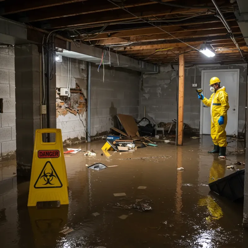 Flooded Basement Electrical Hazard in Bell County, KY Property