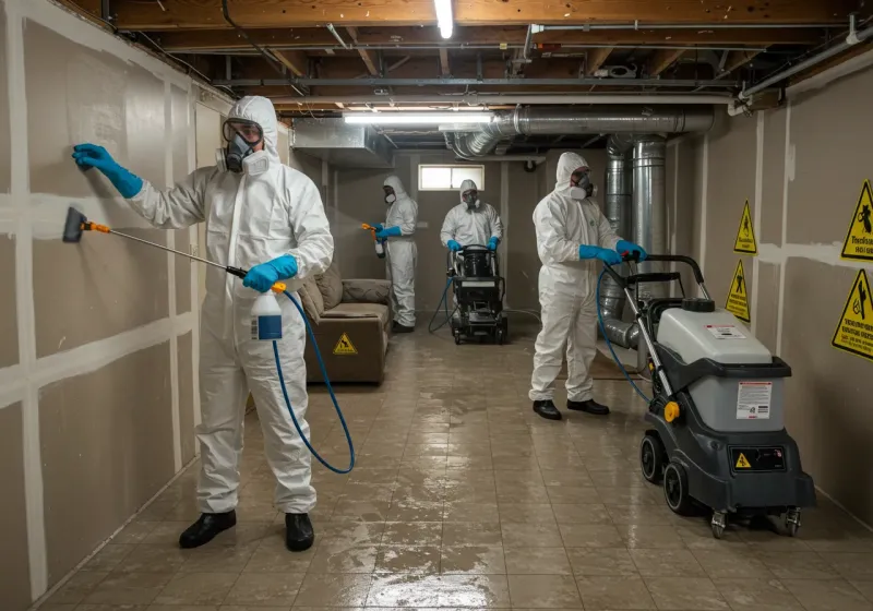 Basement Moisture Removal and Structural Drying process in Bell County, KY